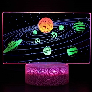 Solar System 3D lampe med RGB farver